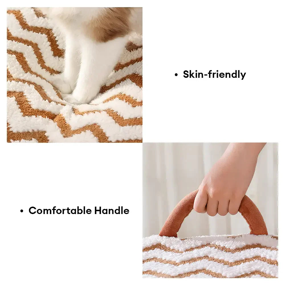 Pet Cozy Cabin Portable Semi-Enclosed Dog Bed with Roof Warming And Durable