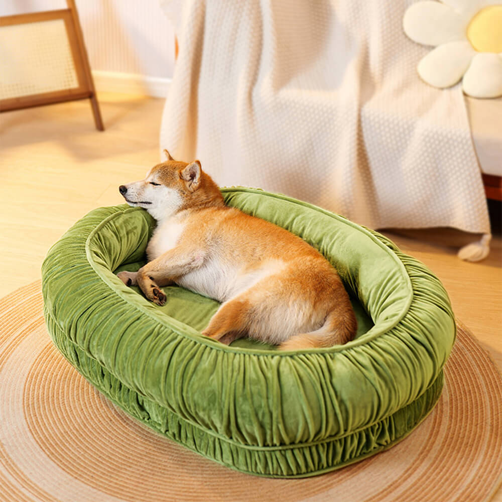 Pet Oval Orthopedic Support Cozy Sleeping Detachable Dog & Cat Bed