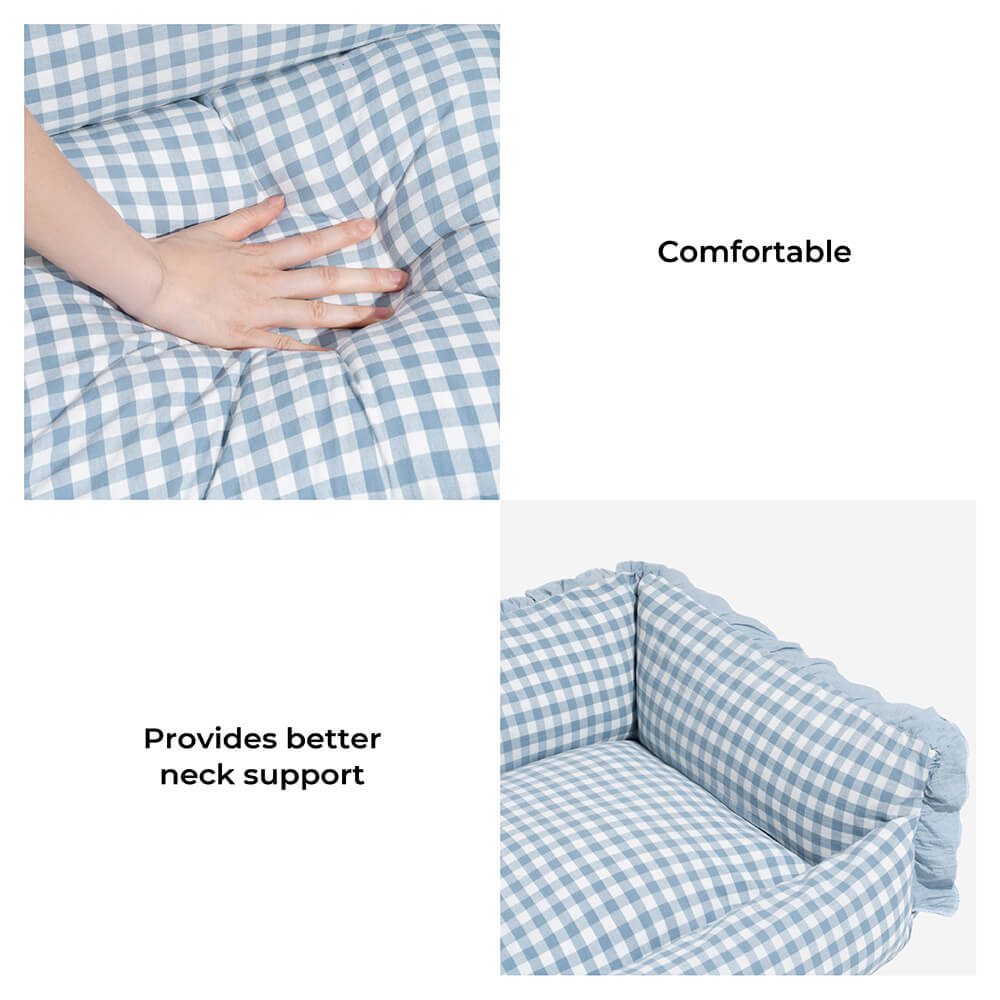 Pet Fashion Ruffle Plaid Detachable Warm Dog & Cat Bed