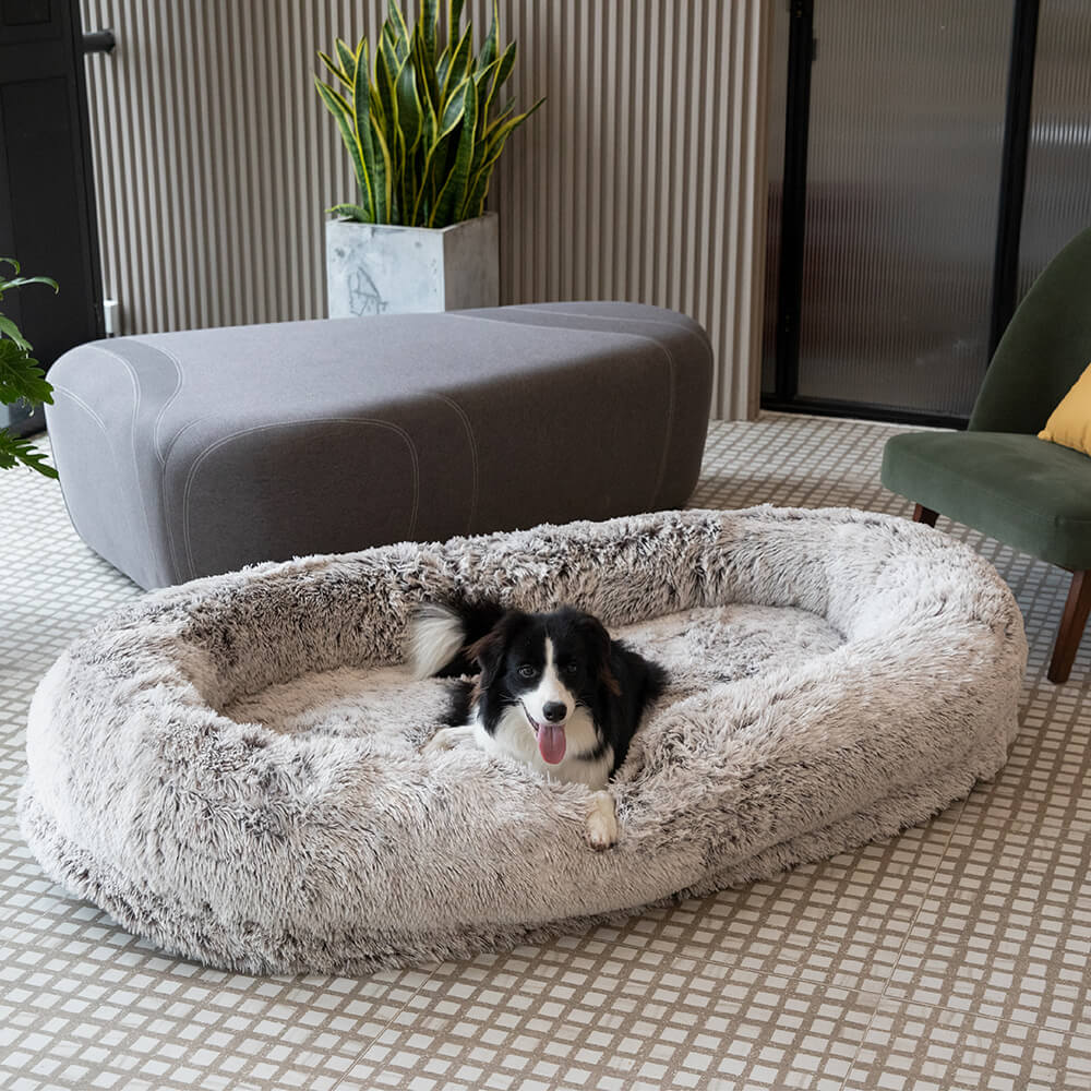Pet Luxury Super Large Sleep Deeper Oval Bed Human Dog Bed