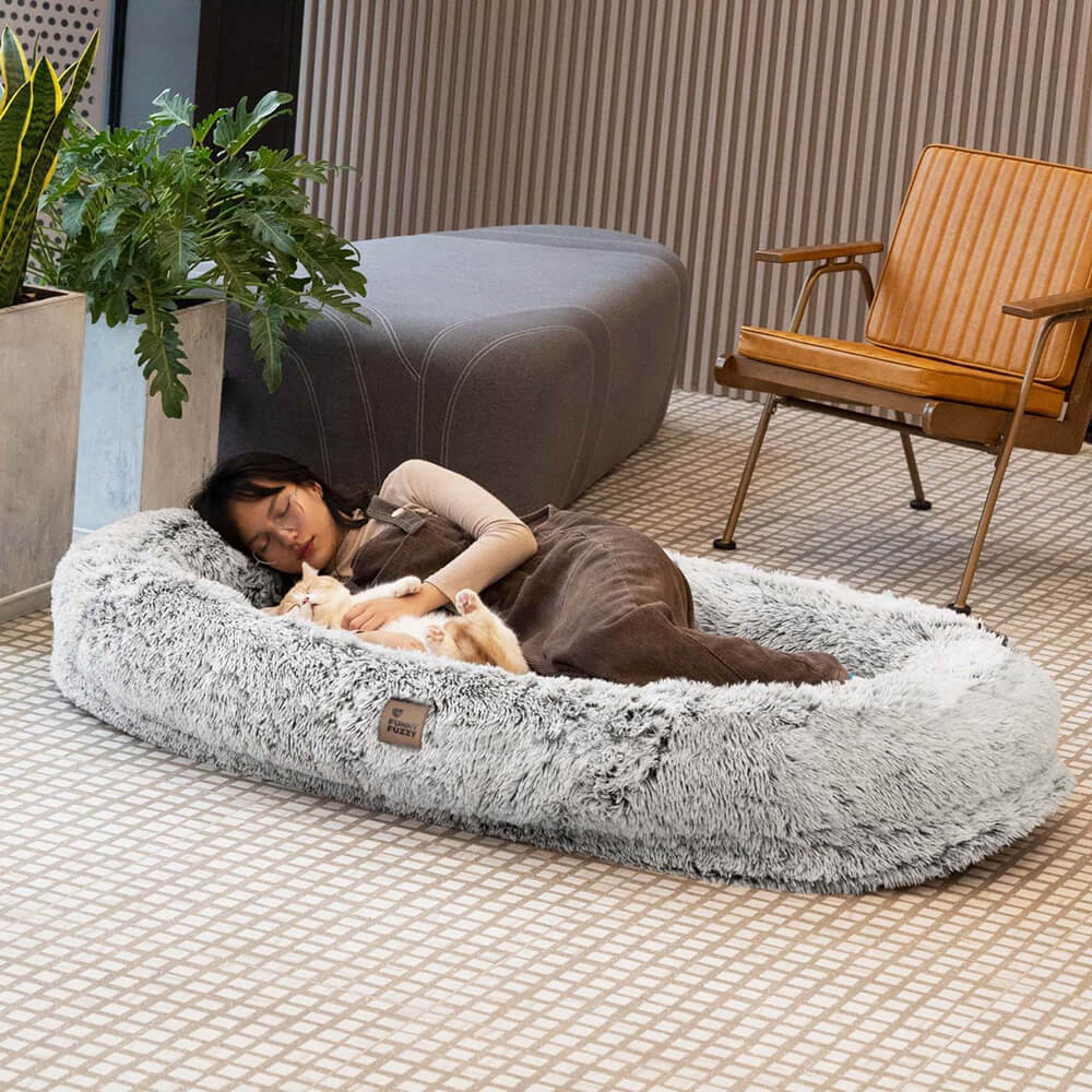 Pet Luxury Super Large Sleep Deeper Oval Bed Human Dog Bed