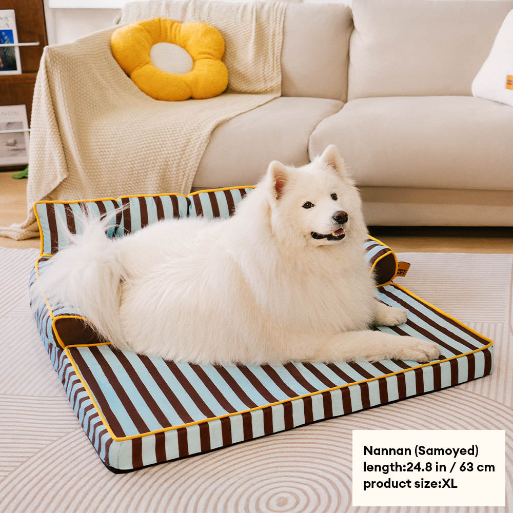 Pet Stripe Waterproof Foldable Large Dog Sofa Bed - Sunny Siesta