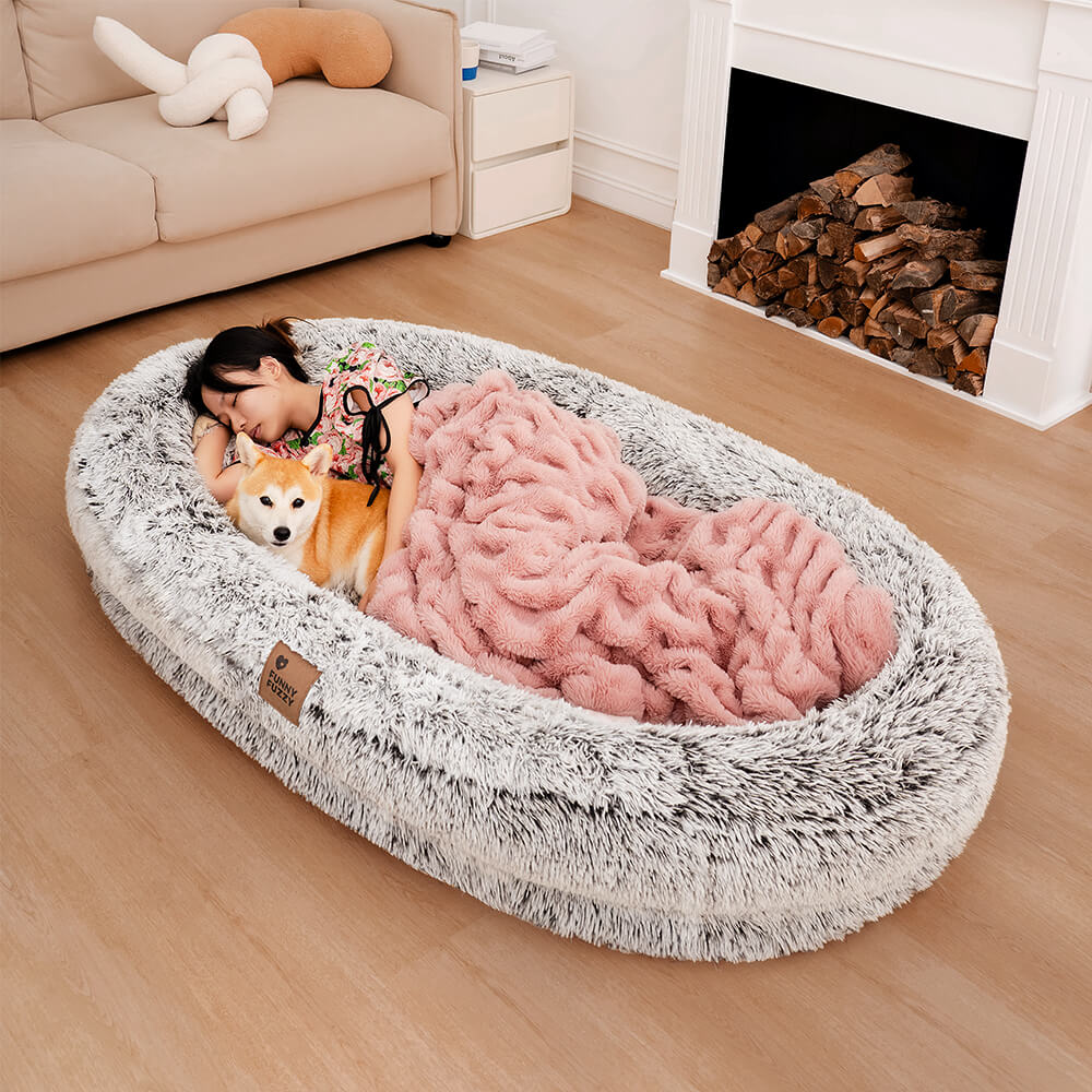 Pet Luxury Super Large Sleep Deeper Oval Bed Human Dog Bed