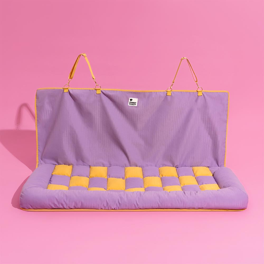 Pet Travel Bolster Safety Back Seat Large Dog Car Seat Bed - Chessboard Lounge