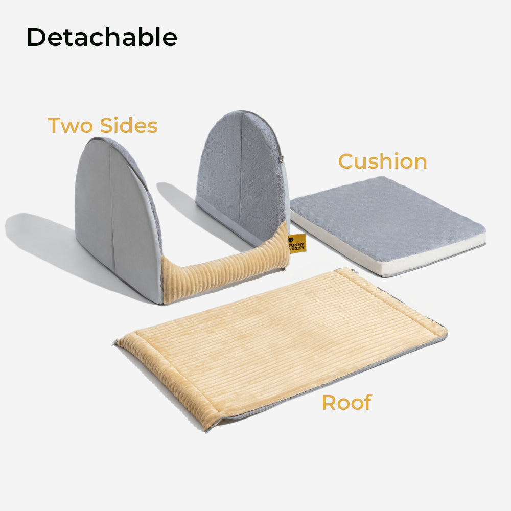 Pet Warm Flannel Detachable Semi-Enclosed Large Dog Tent Bed