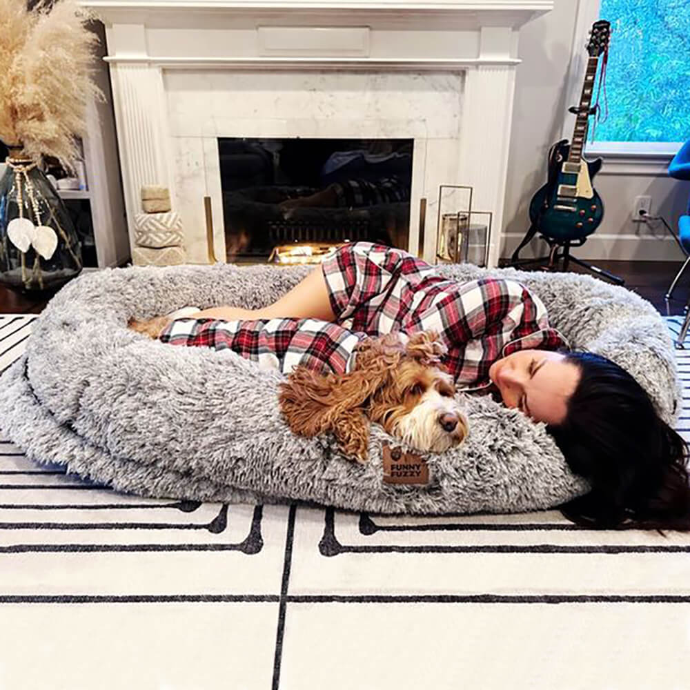 Pet Luxury Super Large Sleep Deeper Oval Bed Human Dog Bed