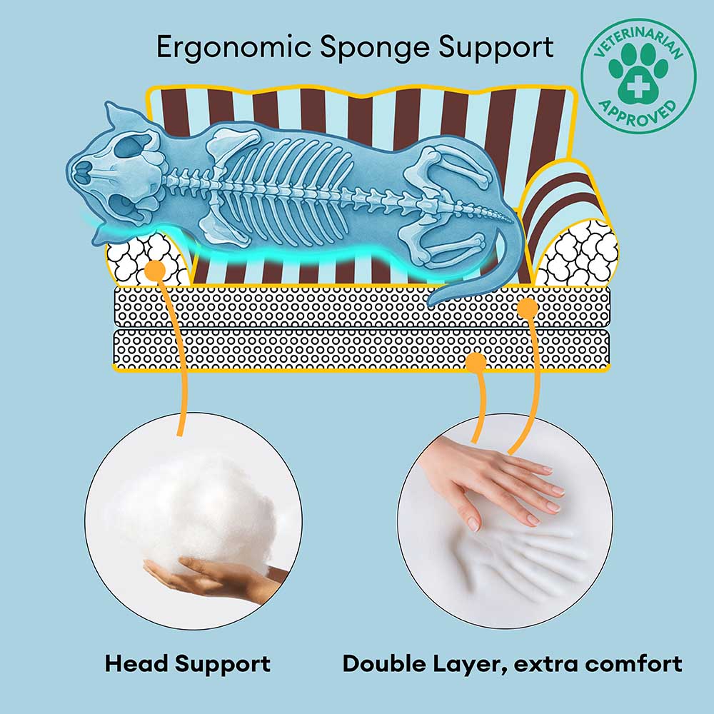 Pet Stripe Waterproof Foldable Large Dog Sofa Bed - Sunny Siesta